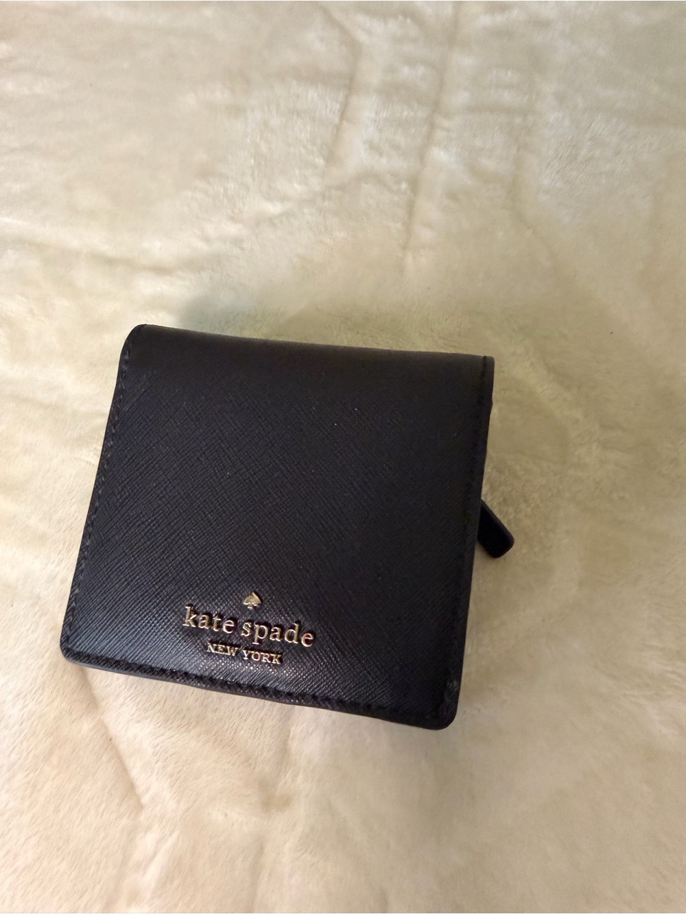 Kate Space Black Leather Bi-Fold Wallet